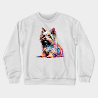 Yorkshire Terrier Dog Pet World Animal Lover Furry Friend Abstract Crewneck Sweatshirt